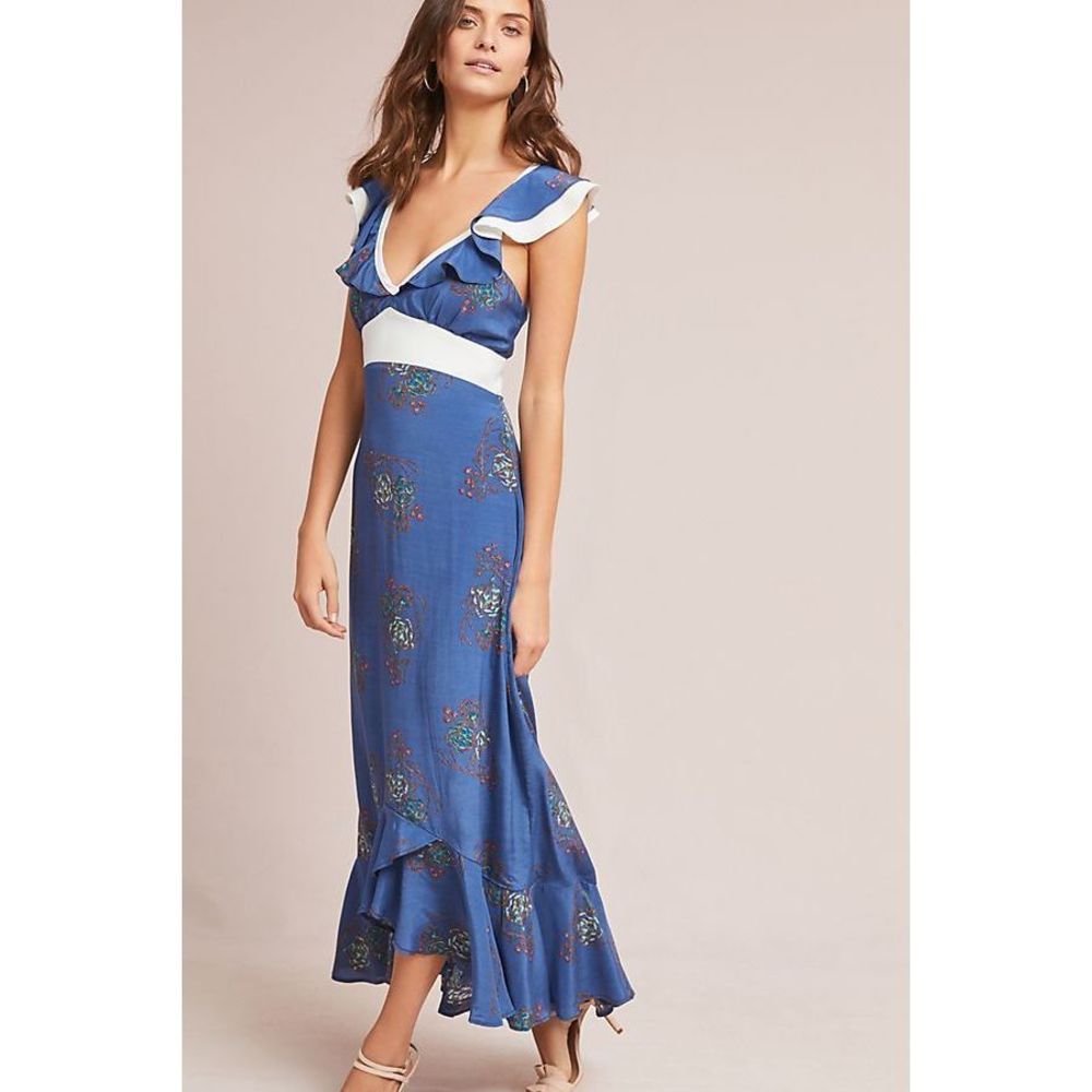 Anthropologie Larke Loretta Ruffle Petite Dress